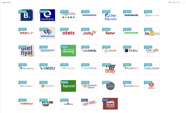 HMS otel programı Kanal Listesi ekranı