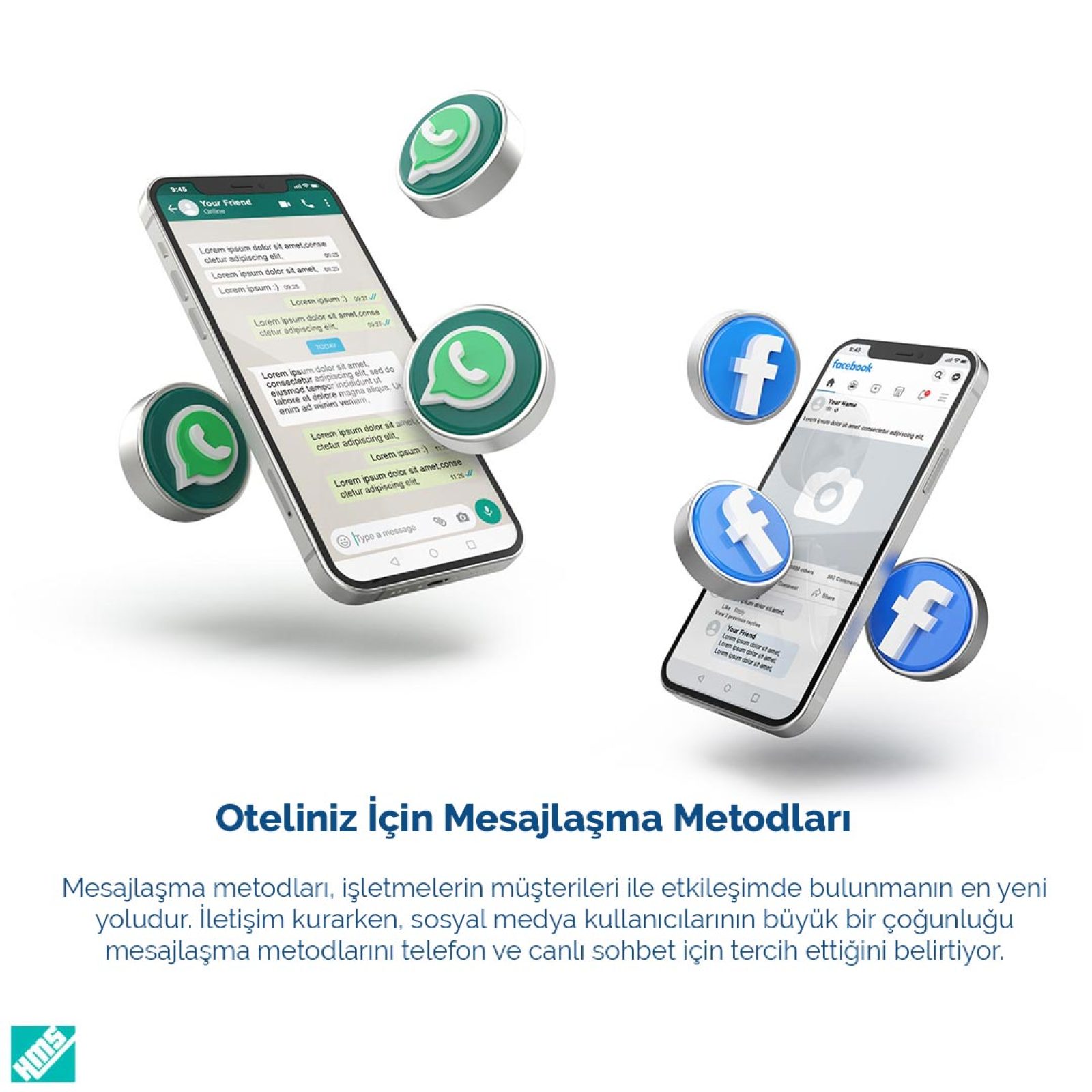 Oteller için Whatsapp ve Facebook